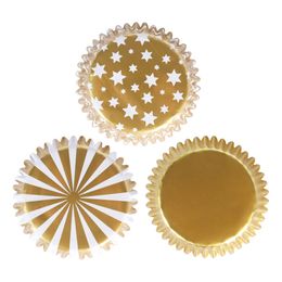 Diaesitys - PME Muffinivuoat Foliolla Kulta/Hopea