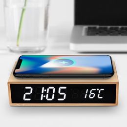 Bildspel - MM Trådlös Laddningsklocka Bambu